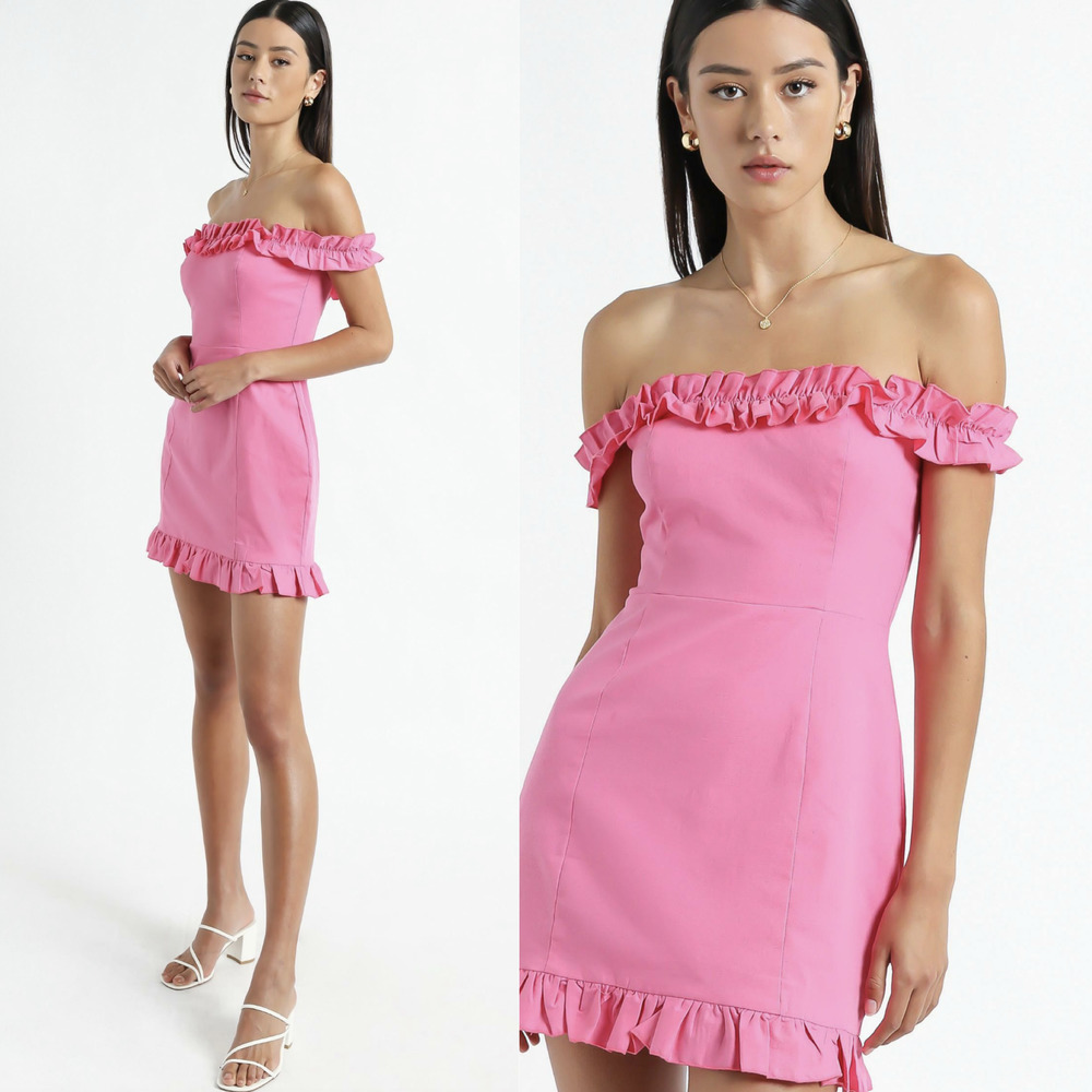 Showpo. Days of Summer Mini Dress in Hot Pink Size 4